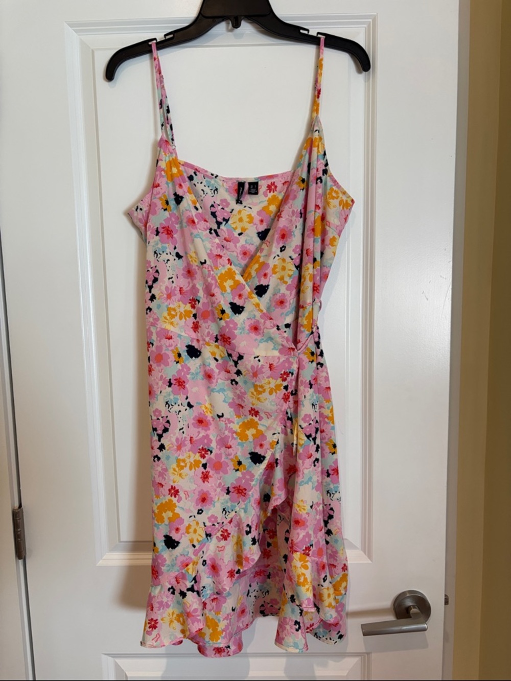Vero Moda Pink Floral Mini Dress with Yellow & Blue Accents